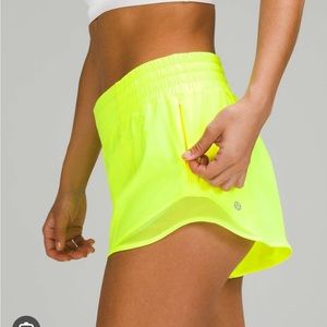Lululemon hotty hot shorts neon yellow